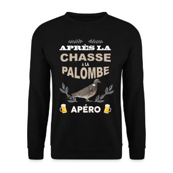 Après la chasse à la palombe apero - Sweat-shirt Unisexe - noir - Devant - Alina (178cm) & Michal (187cm)