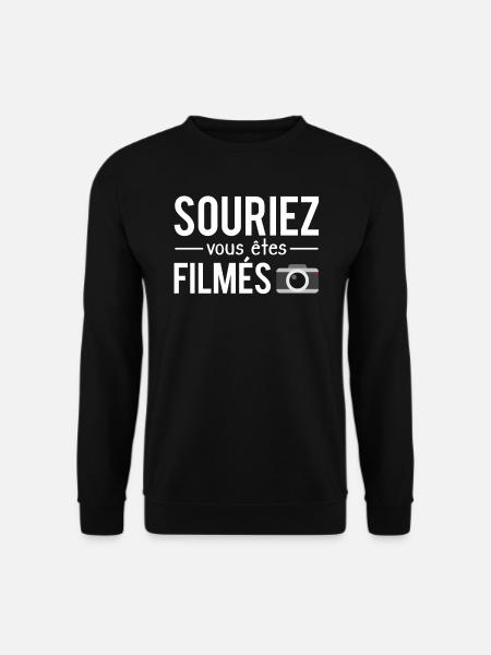 Souriez vous êtes filmés vidéaste caméraman caméra - Sweat-shirt Unisexe - noir