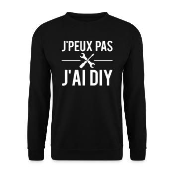 J'peux pas j'ai DIY bricolage bricoleur humour - Sweat-shirt Unisexe - noir - Devant - Alina (178cm) & Michal (187cm)