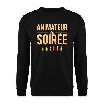 Animateur de soirée fêtard apéro alcool humour - Sweat-shirt Unisexe - noir - Devant - Alina (178cm) & Michal (187cm)