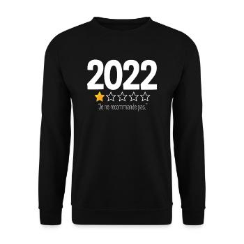 2022 je ne recommande pas humour critique film - Sweat-shirt Unisexe - noir - Devant - Alina (178cm) & Michal (187cm)