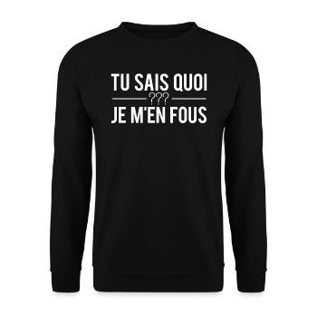 Tu Sais Quoi Je M'En Fous Rien A Foutre Humour - Sweat-shirt Unisexe - noir - Devant - Alina (178cm) & Michal (187cm)