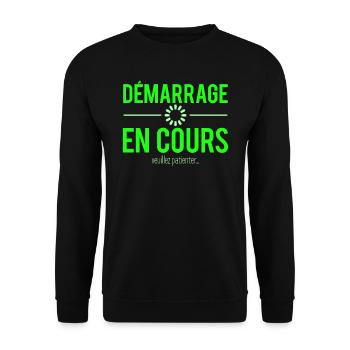 Démarrage en cours veuillez patienter humour - Sweat-shirt Unisexe - noir - Devant - Alina (178cm) & Michal (187cm)