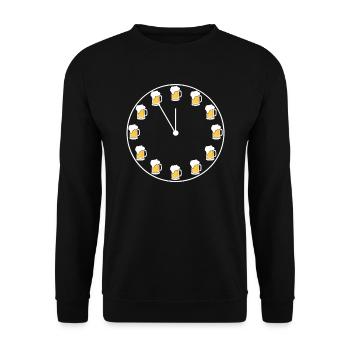 L'heure de boire un bière humour horloge - Sweat-shirt Unisexe - noir - Devant - Alina (178cm) & Michal (187cm)