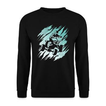 Quad Biker Design Offroad Quad Bike ATV - Unisex Sweatshirt - black - Front - Alina (178cm) & Michal (187cm)