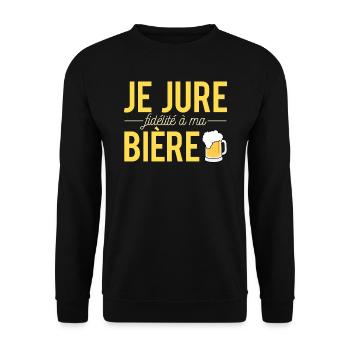 Je jure fidélité à ma bière humour alcool apéro - Sweat-shirt Unisexe - noir - Devant - Alina (178cm) & Michal (187cm)