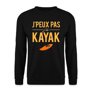 J'peux pas j'ai kayak humour kayakiste - Sweat-shirt Unisexe - noir - Devant - Alina (178cm) & Michal (187cm)