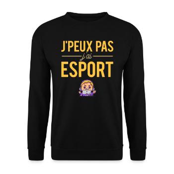 J'peux pas j'ai esport jeux vidéos gamer humour - Sweat-shirt Unisexe - noir - Devant - Alina (178cm) & Michal (187cm)