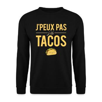 J'peux pas j'ai tacos nourriture fast food humour - Sweat-shirt Unisexe - noir - Devant - Alina (178cm) & Michal (187cm)