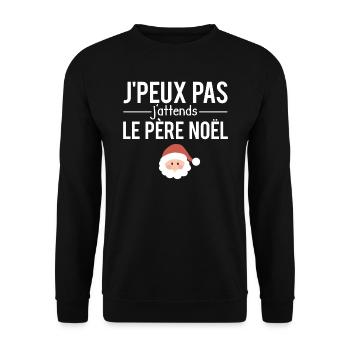 J'peux pas j'attends le Père Noël humour - Sweat-shirt Unisexe - noir - Devant - Alina (178cm) & Michal (187cm)