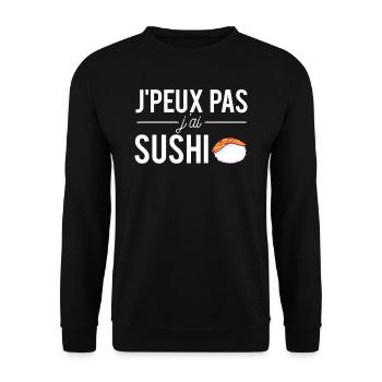 J'peux pas j'ai sushi nourriture japonaise - Sweat-shirt Unisexe - noir - Devant - Alina (178cm) & Michal (187cm)