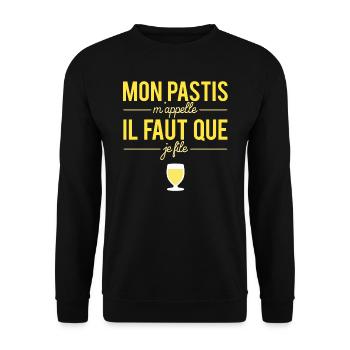 Mon pastis m'appelle il faut que je file humour - Sweat-shirt Unisexe - noir - Devant - Alina (178cm) & Michal (187cm)