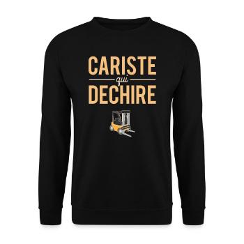 Cariste Qui Déchire Métier Profession Humour - Sweat-shirt Unisexe - noir - Devant - Alina (178cm) & Michal (187cm)
