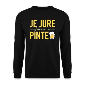 Je Jure Fidélité A Ma Pinte Bière Alcool Humour - Sweat-shirt Unisexe - noir - Devant - Alina (178cm) & Michal (187cm)