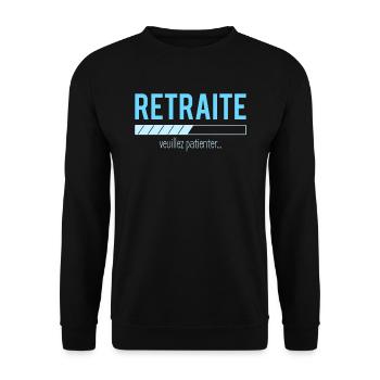 Retraite En Cours De Chargement Veuillez Patienter - Sweat-shirt Unisexe - noir - Devant - Alina (178cm) & Michal (187cm)