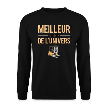 Meilleur Cariste De L'Univers Métier Profession - Sweat-shirt Unisexe - noir - Devant - Alina (178cm) & Michal (187cm)