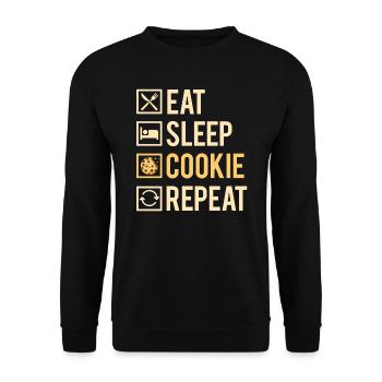 Eat Sleep Cookie Repeat Original Humour - Sweat-shirt Unisexe - noir - Devant - Alina (178cm) & Michal (187cm)