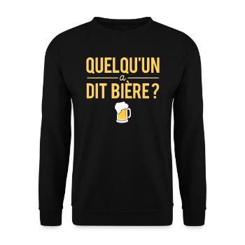 Quelqu'un A Dit Bière Humour Alcool Apéro - Sweat-shirt Unisexe - noir - Devant - Alina (178cm) & Michal (187cm)