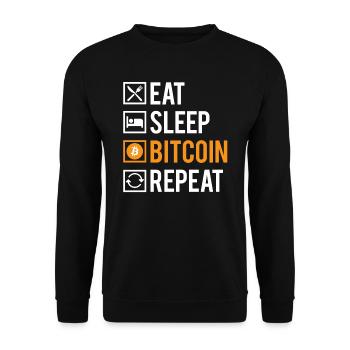 Eat Sleep Bitcoin Repeat Crypto Investisseur - Sweat-shirt Unisexe - noir - Devant - Alina (178cm) & Michal (187cm)