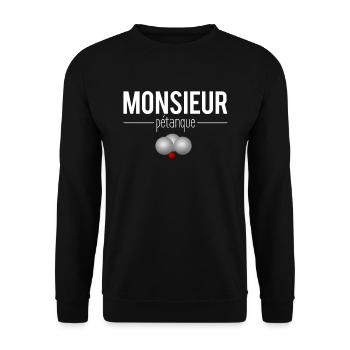 Monsieur Pétanque Boules Bouliste Humour - Sweat-shirt Unisexe - noir - Devant - Alina (178cm) & Michal (187cm)