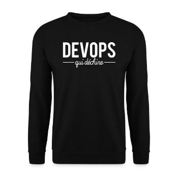 Devops Qui Déchire Meilleur Devops Métier Code - Sweat-shirt Unisexe - noir - Devant - Alina (178cm) & Michal (187cm)