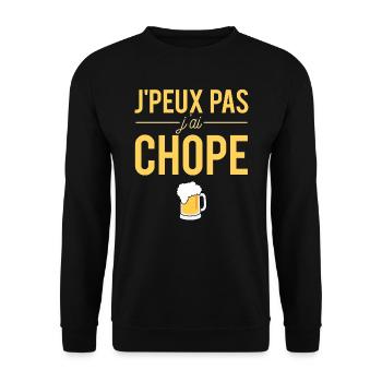 J'Peux Pas J'ai Chope Bière Humour - Sweat-shirt Unisexe - noir - Devant - Alina (178cm) & Michal (187cm)