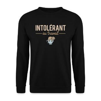 Intolérant Au Travail Flemme Flemmard Humour - Sweat-shirt Unisexe - noir - Devant - Alina (178cm) & Michal (187cm)