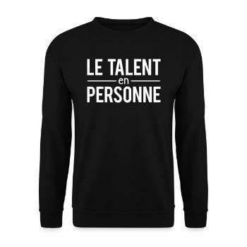 Le Talent En Personne Homme Humour - Sweat-shirt Unisexe - noir - Devant - Alina (178cm) & Michal (187cm)