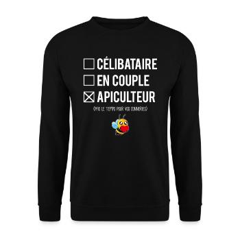 Célibataire En Couple Apiculteur Abeilles Humour - Sweat-shirt Unisexe - noir - Devant - Alina (178cm) & Michal (187cm)