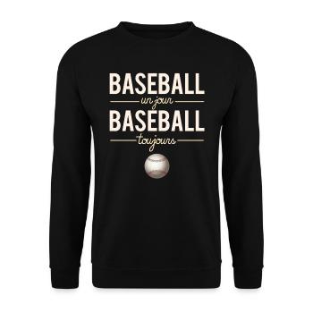 Baseball Un Jour Baseball Toujours Sport Humour - Sweat-shirt Unisexe - noir - Devant - Alina (178cm) & Michal (187cm)