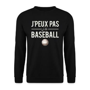 J'Peux Pas J'Ai Baseball Sport Humour - Sweat-shirt Unisexe - noir - Devant - Alina (178cm) & Michal (187cm)