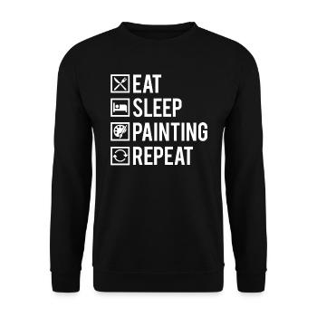 Eat Sleep Painting Repeat Peinture Humour - Sweat-shirt Unisexe - noir - Devant - Alina (178cm) & Michal (187cm)