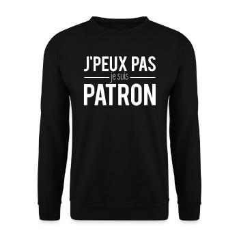 J'Peux Pas Je Suis Patron Chef Humour - Sweat-shirt Unisexe - noir - Devant - Alina (178cm) & Michal (187cm)
