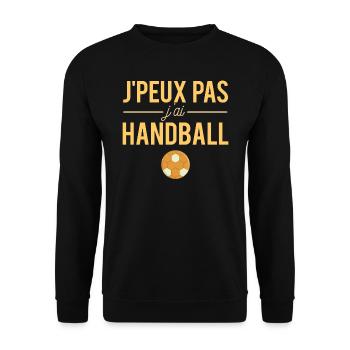 J'Peux Pas J'Ai Handball Sport Humour - Sweat-shirt Unisexe - noir - Devant - Alina (178cm) & Michal (187cm)