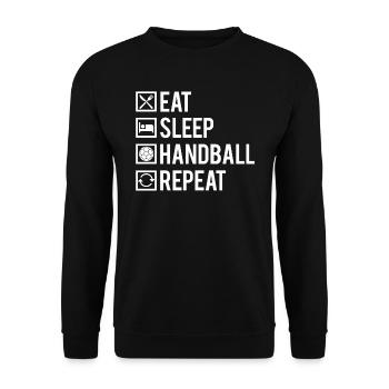 Eat Sleep Handball Repeat - Sweat-shirt Unisexe - noir - Devant - Alina (178cm) & Michal (187cm)