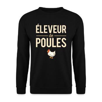 Éleveur De Poules Meilleur Fermier Humour - Sweat-shirt Unisexe - noir - Devant - Alina (178cm) & Michal (187cm)