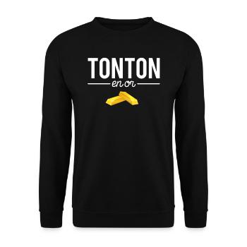 Tonton En Or Meilleur Tonton Humour - Sweat-shirt Unisexe - noir - Devant - Alina (178cm) & Michal (187cm)