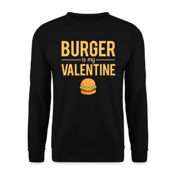 Blague Saint Valentin Burger Fast Food Nourriture - Sweat-shirt Unisexe - noir - Devant - Alina (178cm) & Michal (187cm)