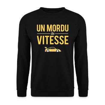 Un Mordu De Vitesse Passionné Voiture Humour - Sweat-shirt Unisexe - noir - Devant - Alina (178cm) & Michal (187cm)