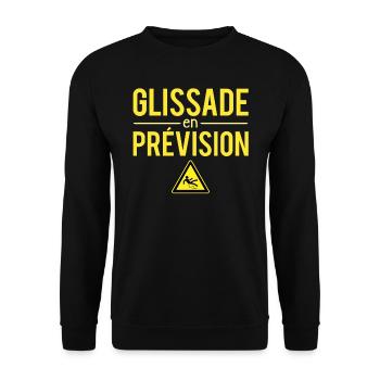 Glissade En Prévision J'ai Glissé Chef Humour - Sweat-shirt Unisexe - noir - Devant - Alina (178cm) & Michal (187cm)