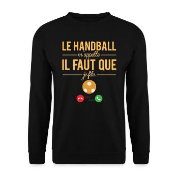 Le Handball M'Appelle Blague Sport Handball Humour - Sweat-shirt Unisexe - noir - Devant - Alina (178cm) & Michal (187cm)