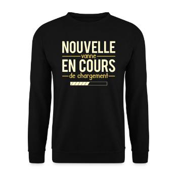 Nouvelle Vanne En Cours De Chargement Blagueur - Sweat-shirt Unisexe - noir - Devant - Alina (178cm) & Michal (187cm)