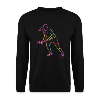 Feldhockey bunt Hockeyspielerin Frauen Hockey - Unisex Pullover - Schwarz - Vorne - Alina (178cm) & Michal (187cm)