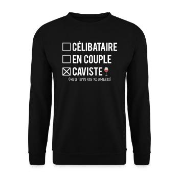 Célibataire En Couple Caviste Vigneron Vin Humour - Sweat-shirt Unisexe - noir - Devant - Alina (178cm) & Michal (187cm)