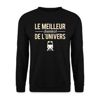 Le Meilleur Cheminot De L'Univers Métier Humour - Sweat-shirt Unisexe - noir - Devant - Alina (178cm) & Michal (187cm)