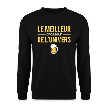 Le Meilleur Brasseur De L'Univers Bière Alcool - Sweat-shirt Unisexe - noir - Devant - Alina (178cm) & Michal (187cm)
