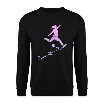 Footballer Heart Line Football Player Women Football - Unisex Sweatshirt - black - Front - Alina (178cm) & Michal (187cm)
