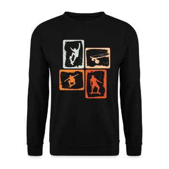 Skater Skateboard Skateboard Enfants Skateboarder - Sweat-shirt Unisexe - noir - Devant - Alina (178cm) & Michal (187cm)