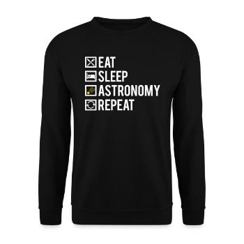 Eat sleep astronomy repeat humour - Sweat-shirt Unisexe - noir - Devant - Alina (178cm) & Michal (187cm)
