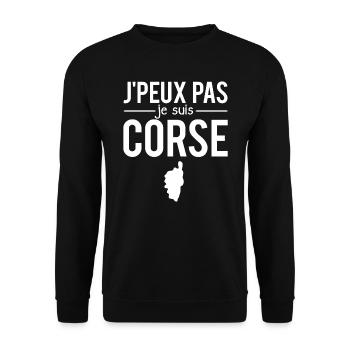 J'peux pas je suis corse blague corse humour - Sweat-shirt Unisexe - noir - Devant - Alina (178cm) & Michal (187cm)